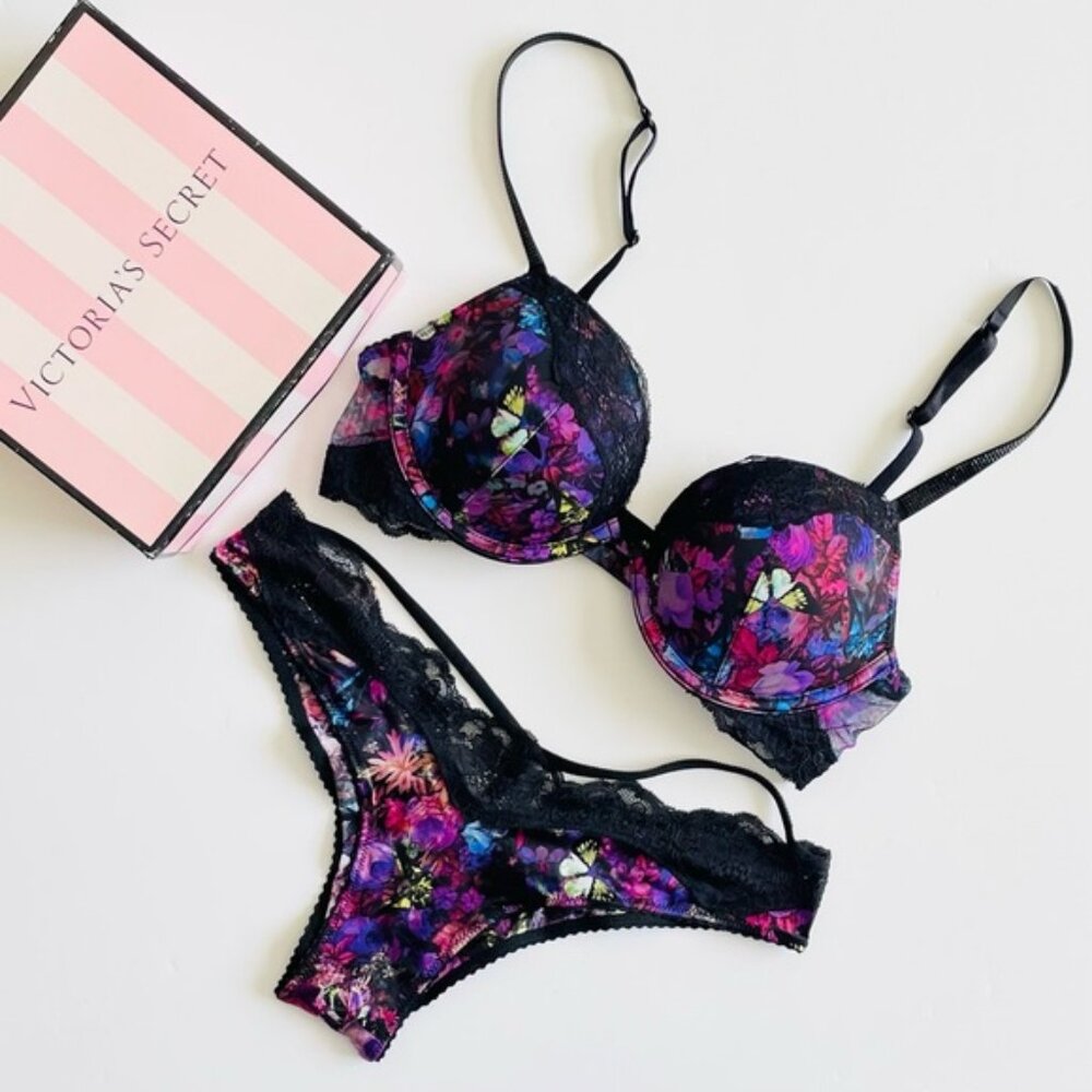 32B SMALL Victoria’s Secret butterfly bra set